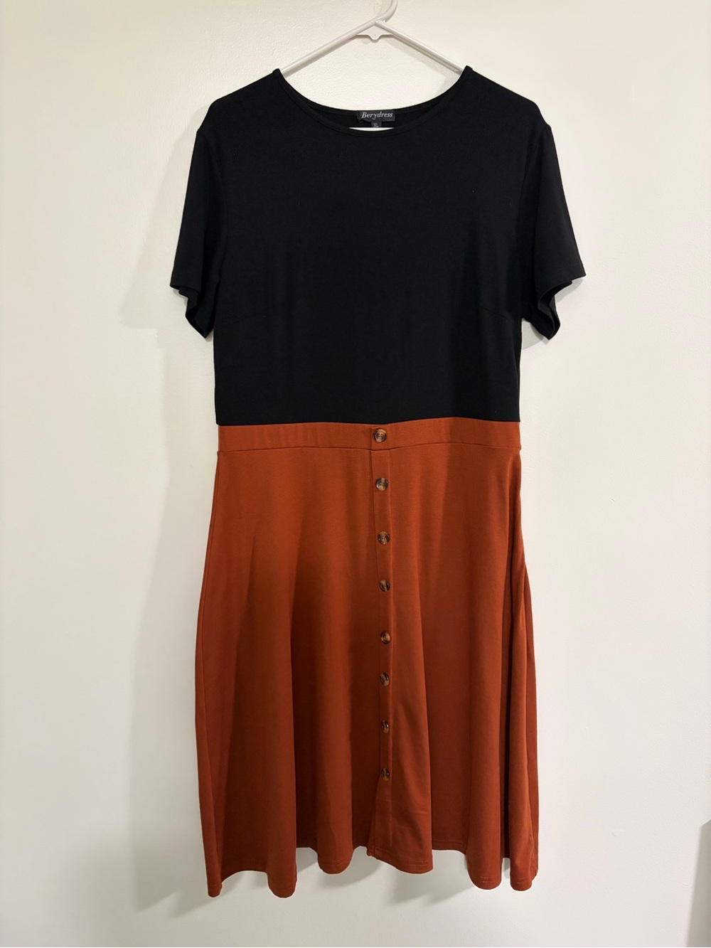 Two-Tone Black and Rust Dress